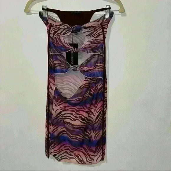 CITY ON LOCK COVERUP SET-OMBRE ZEBRA PRINT XS - Picture 5 of 7